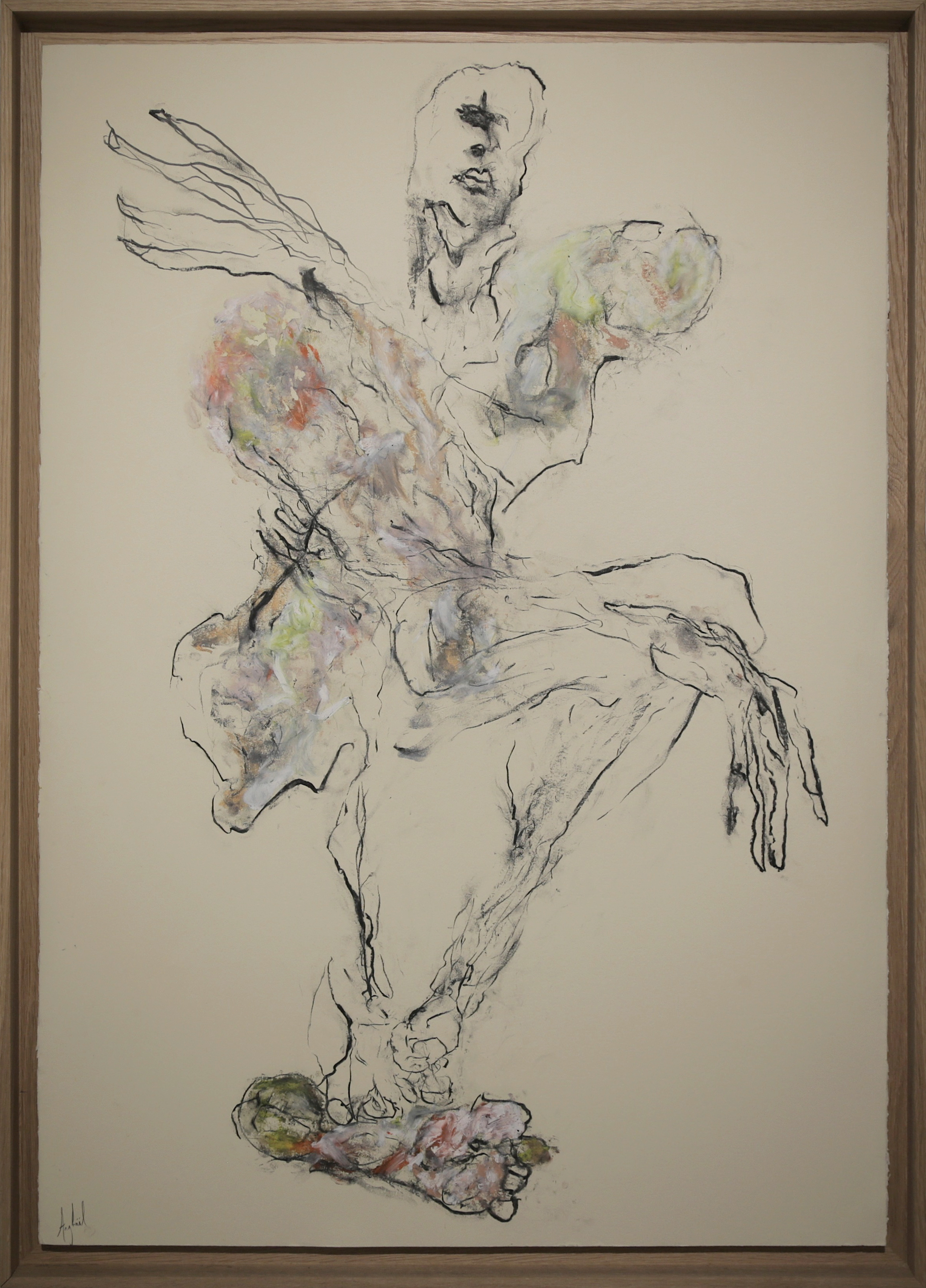 Untitled 1_2016 Huile, fusain et pastel sur papier 106,5 x 76,5 cm