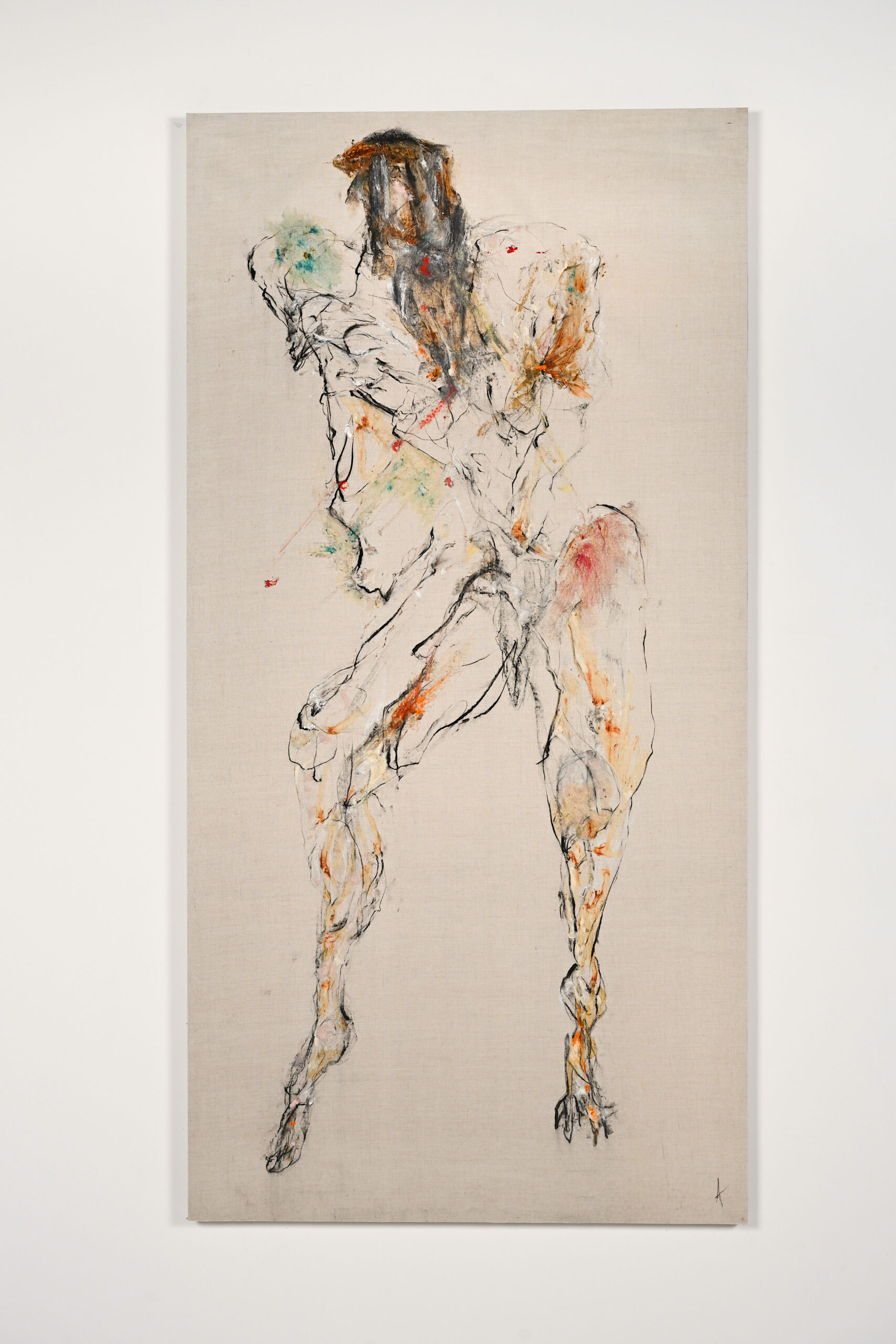 Untitled 5_2020 Huile, fusain sur toile de lin 210 x 106,5 cm Untitled 5_2020 Huile, fusain sur toile de lin 210 x 106,5 cm